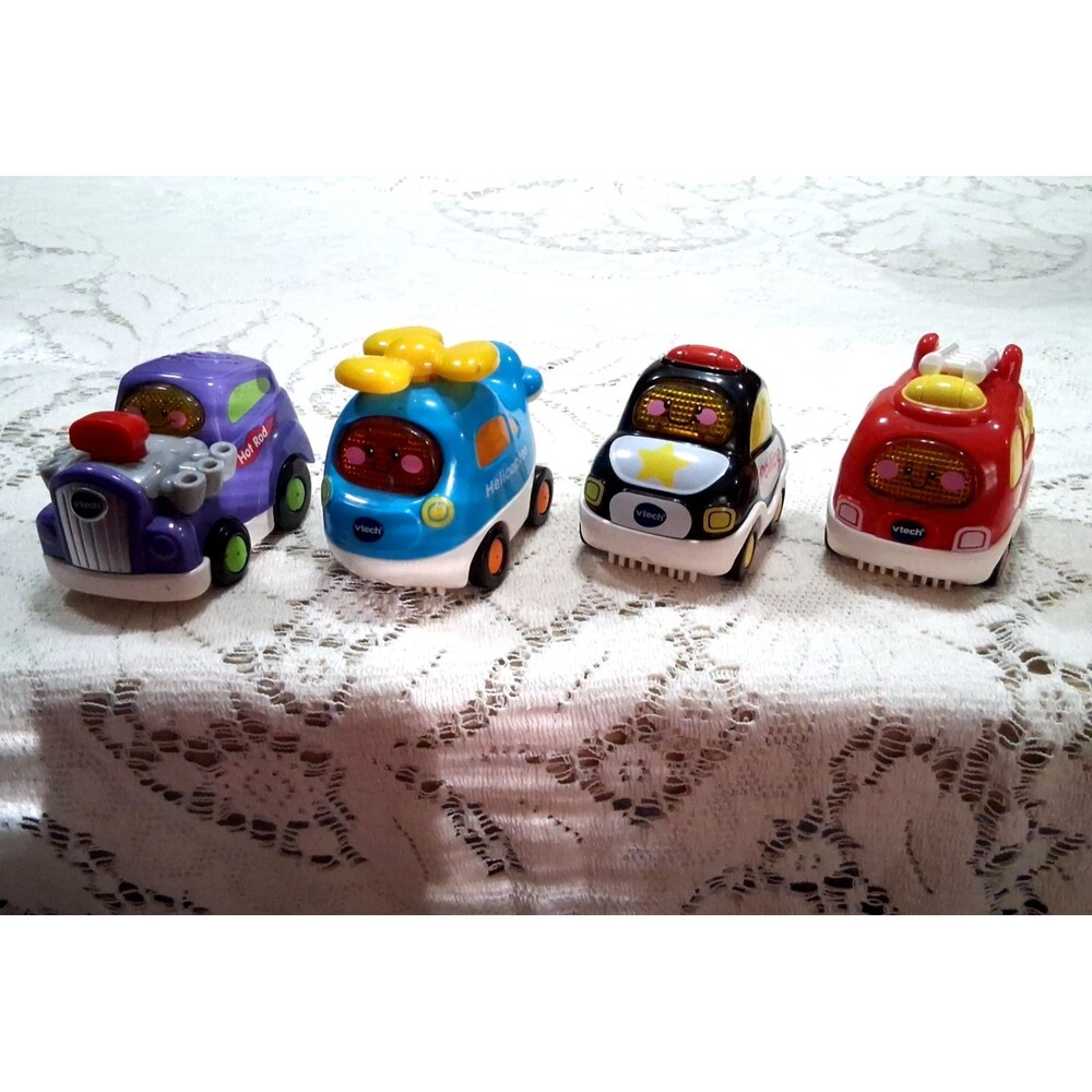 Vtech Go Go Smart Wheels Lot of 4 Toy Cars Emergency Vehicles Hot Rod Tested